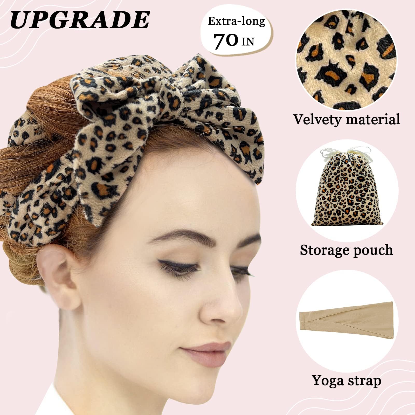 ZILAMPU velour soft headband hair wrap for comfortable sleep curls.
