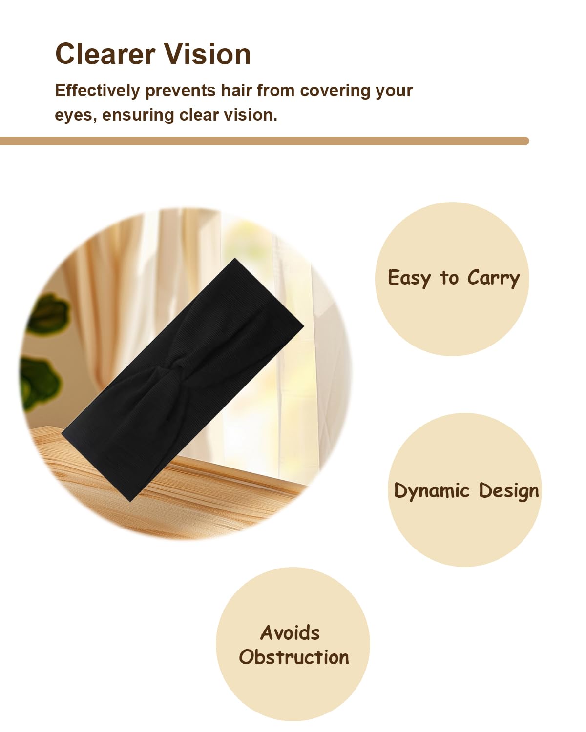 Zilotusnte banda antideslizante para cabello, perfecta para correr