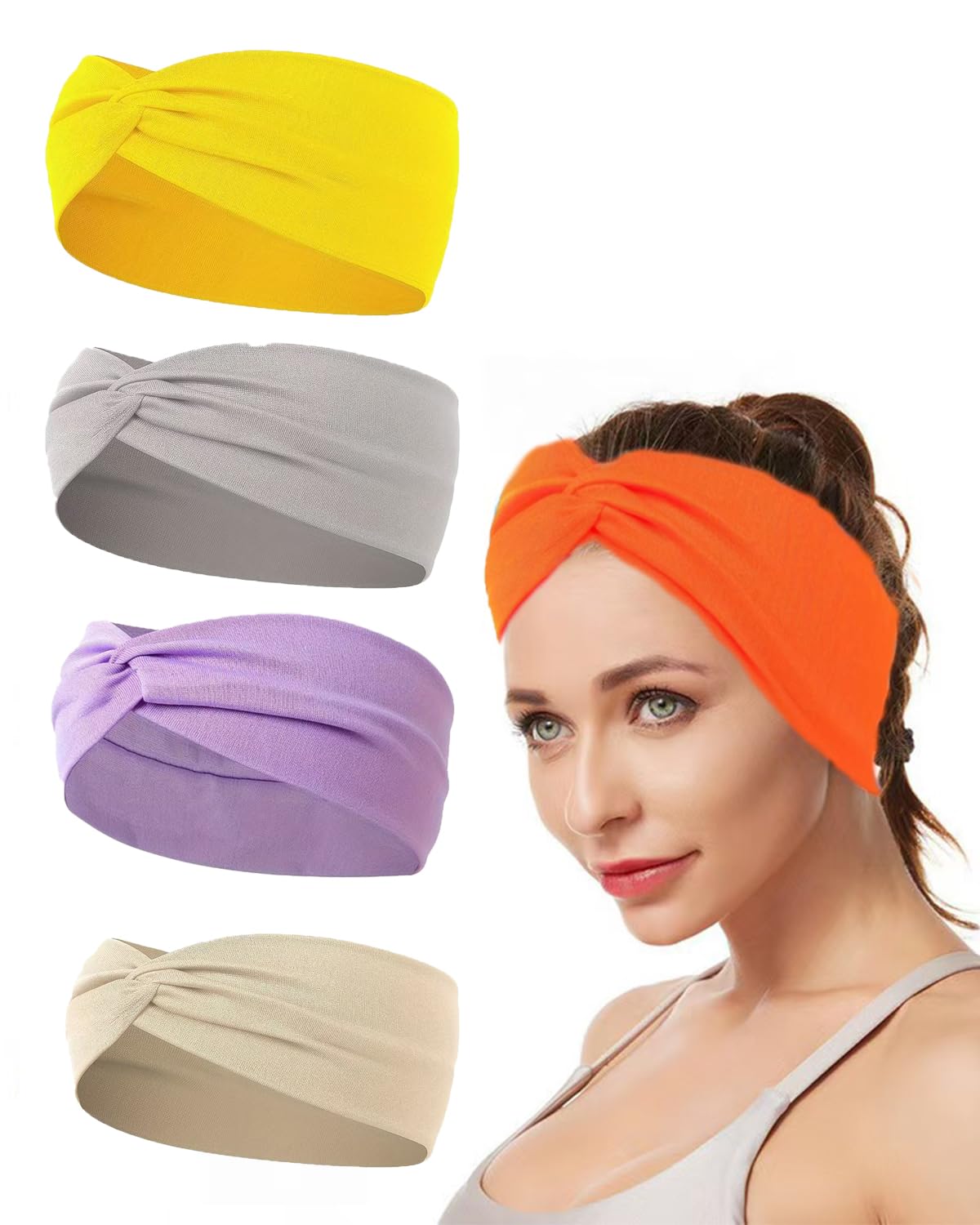 Zilotusnte banda para cabello, nudo trenzado, color vibrante
