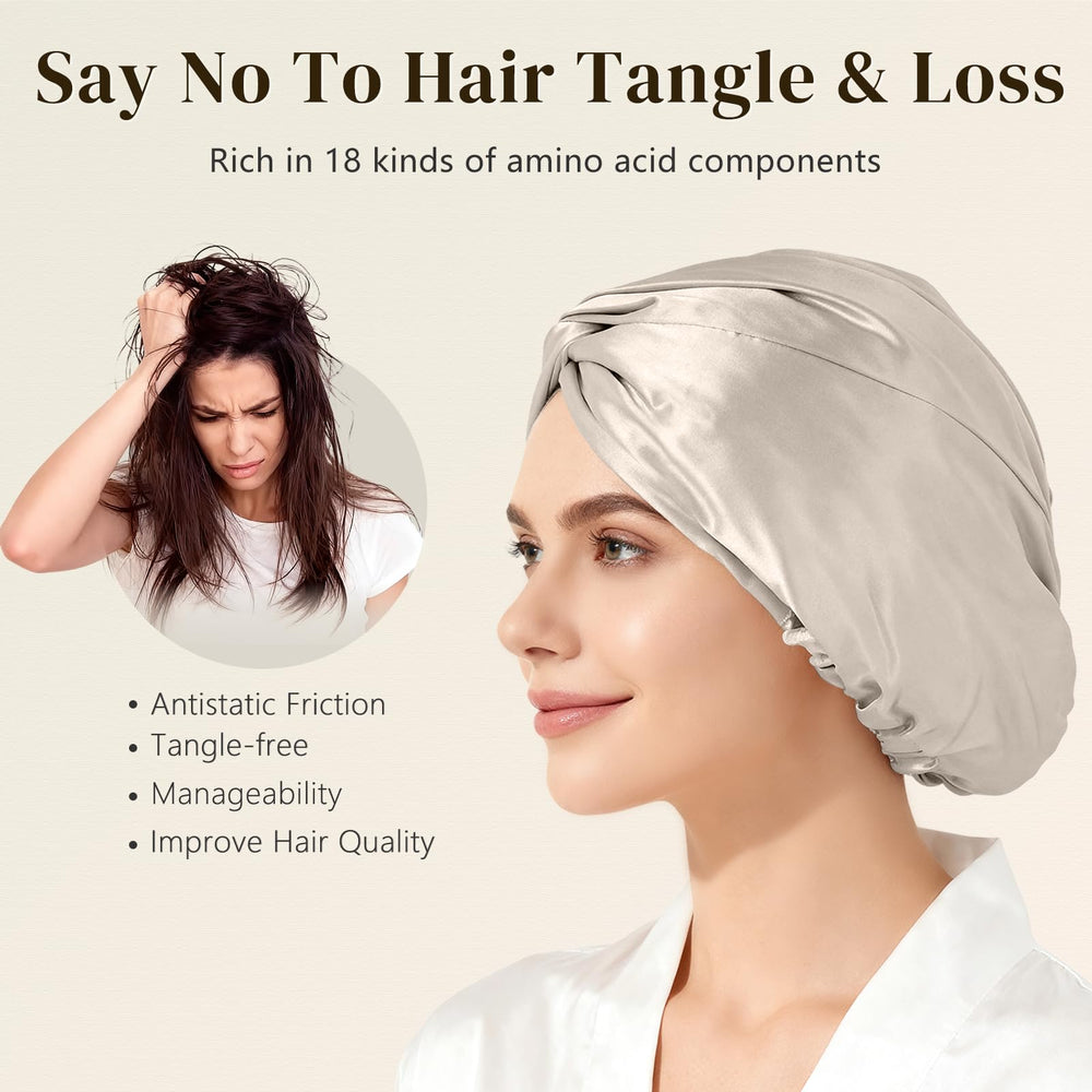 Gorro de seda zimasilk protege el cabello durante el sueño