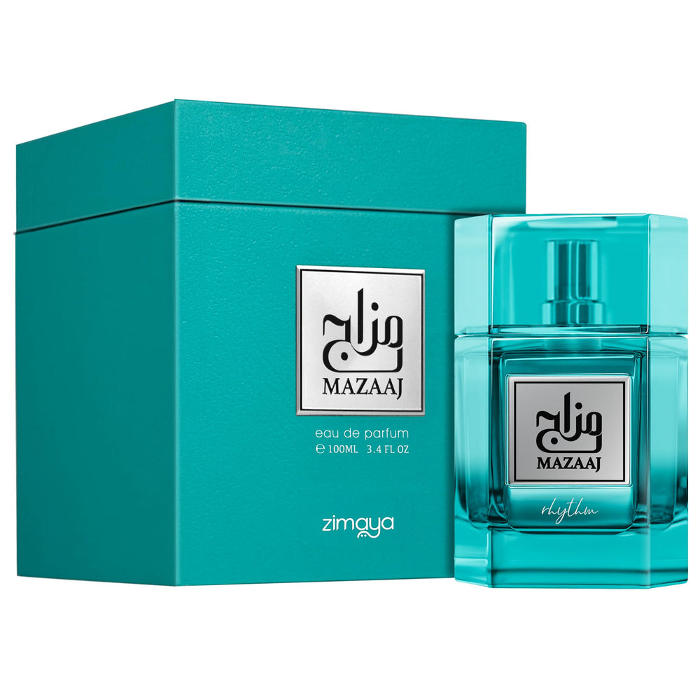 Zimaya Mazaaj Rhythm spray mist, delivering a fresh, uplifting opening.