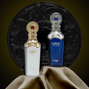 Ramsh Diva de zimaya, fondo-ambar-musk-patchouli, estela duradera para noches de ocasión.