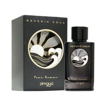 Zimaya Reverie Aqua Pour Homme cap close-up highlighting premium design and lasting appeal.