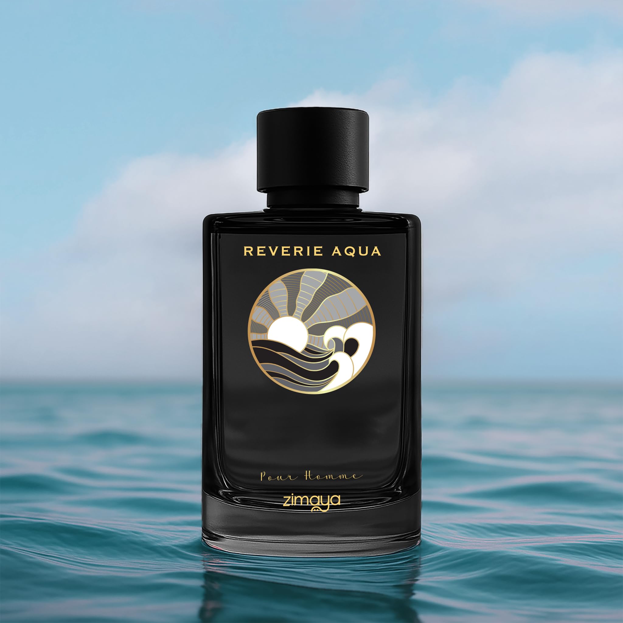 Zimaya Reverie Aqua Pour Homme outer box, premium packaging that conveys refined taste.