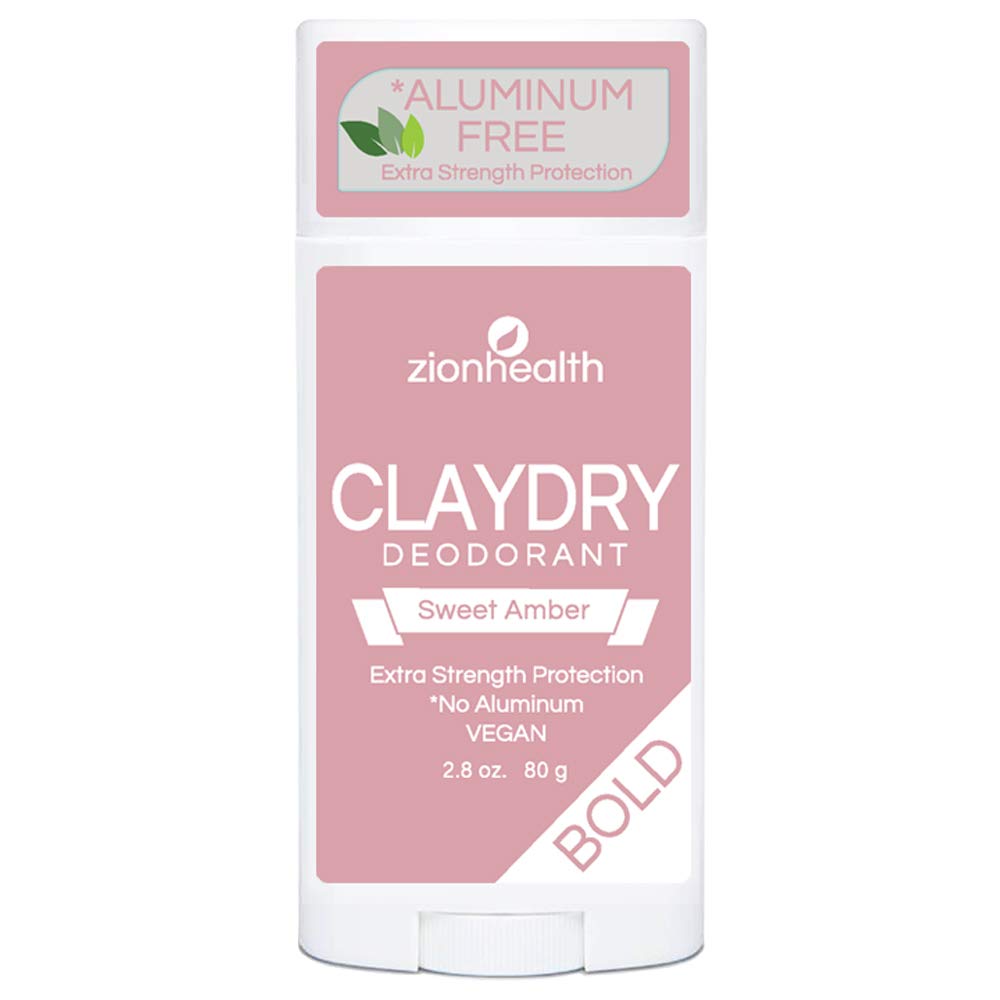 Desodorante Zion Health ClayDry Valiente Ámbar Dulce en barra para frescura diaria y control de olores.