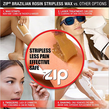 Zip Wax Kit uso en casa para rostro y cuerpo, depilación consistente