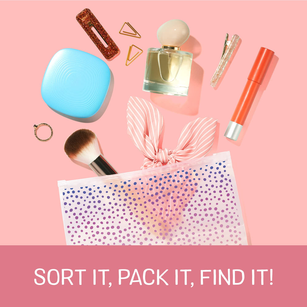 Bolsa Ziploc Esenciales Chic para maquillaje diario.