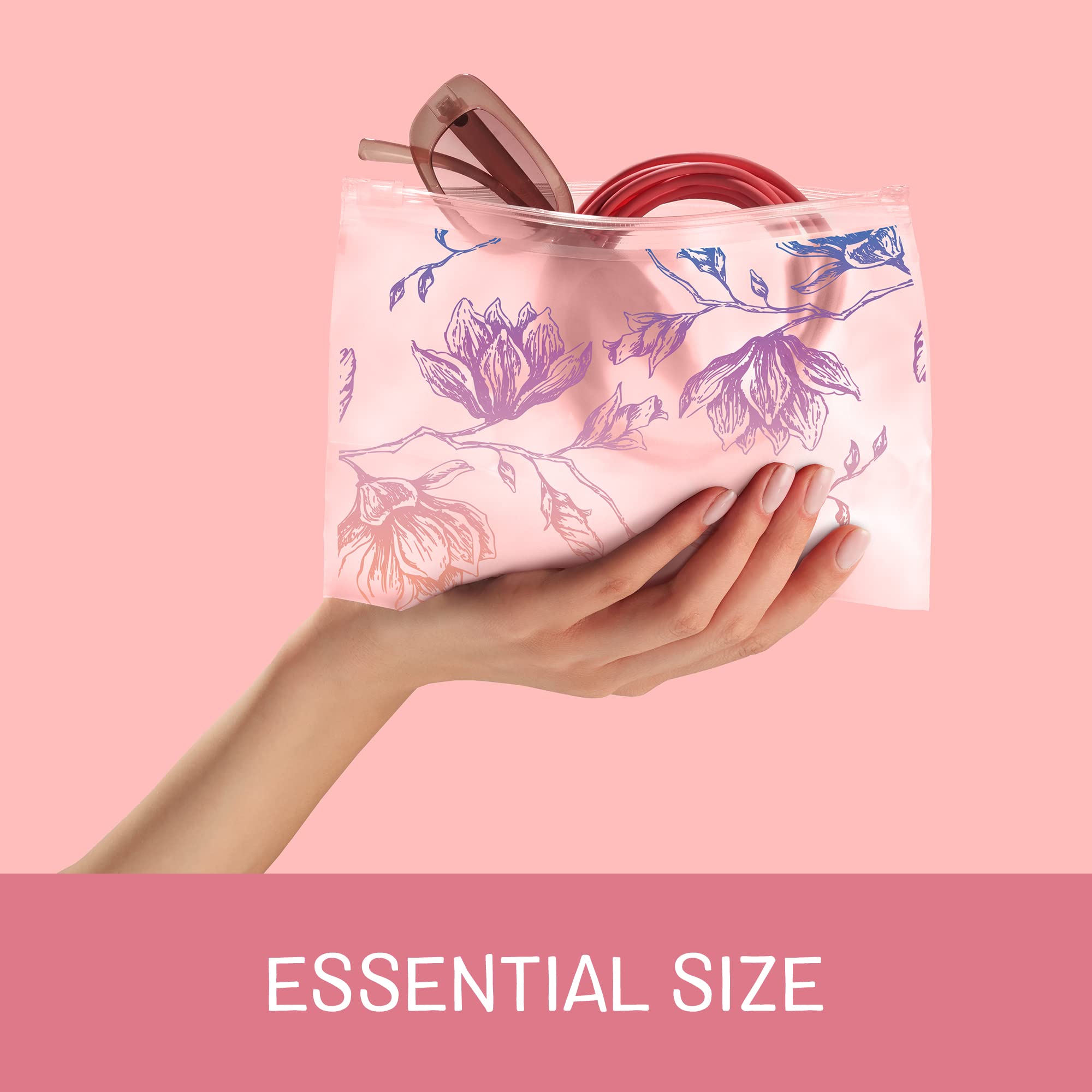 Bolsa organizadora para maquillaje tamaño esencial, cabe en bolso o maleta.