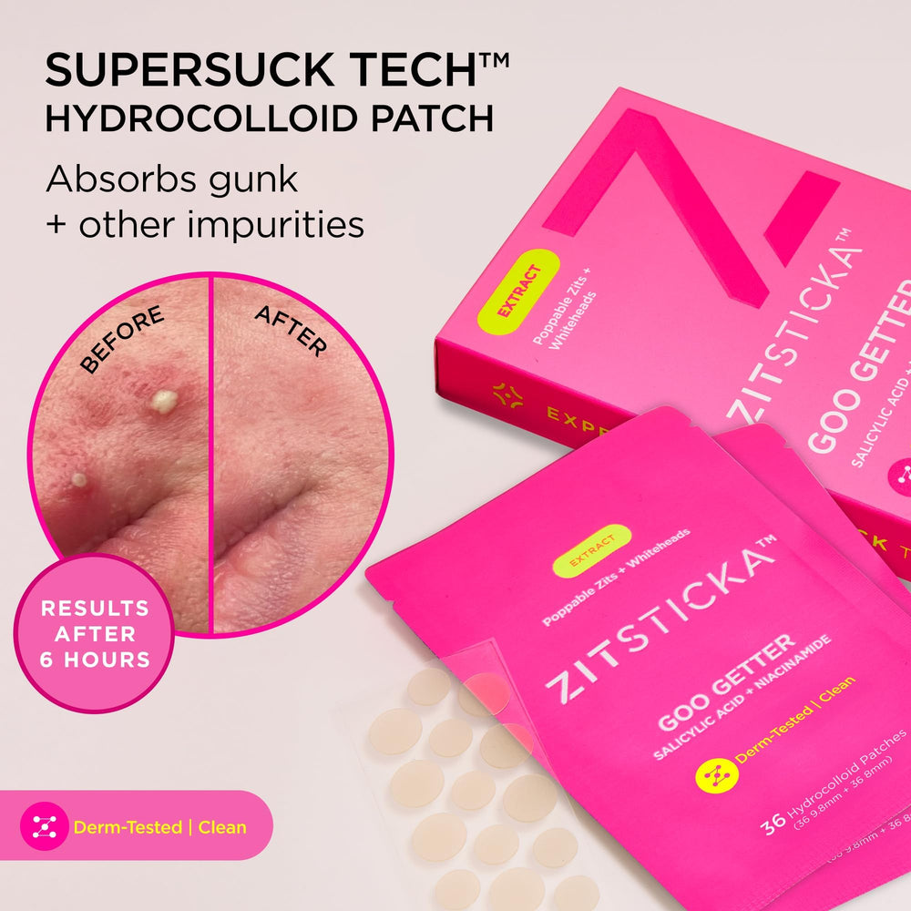 ZitSticka GOO GETTER body patch applied on skin for quick coverage.