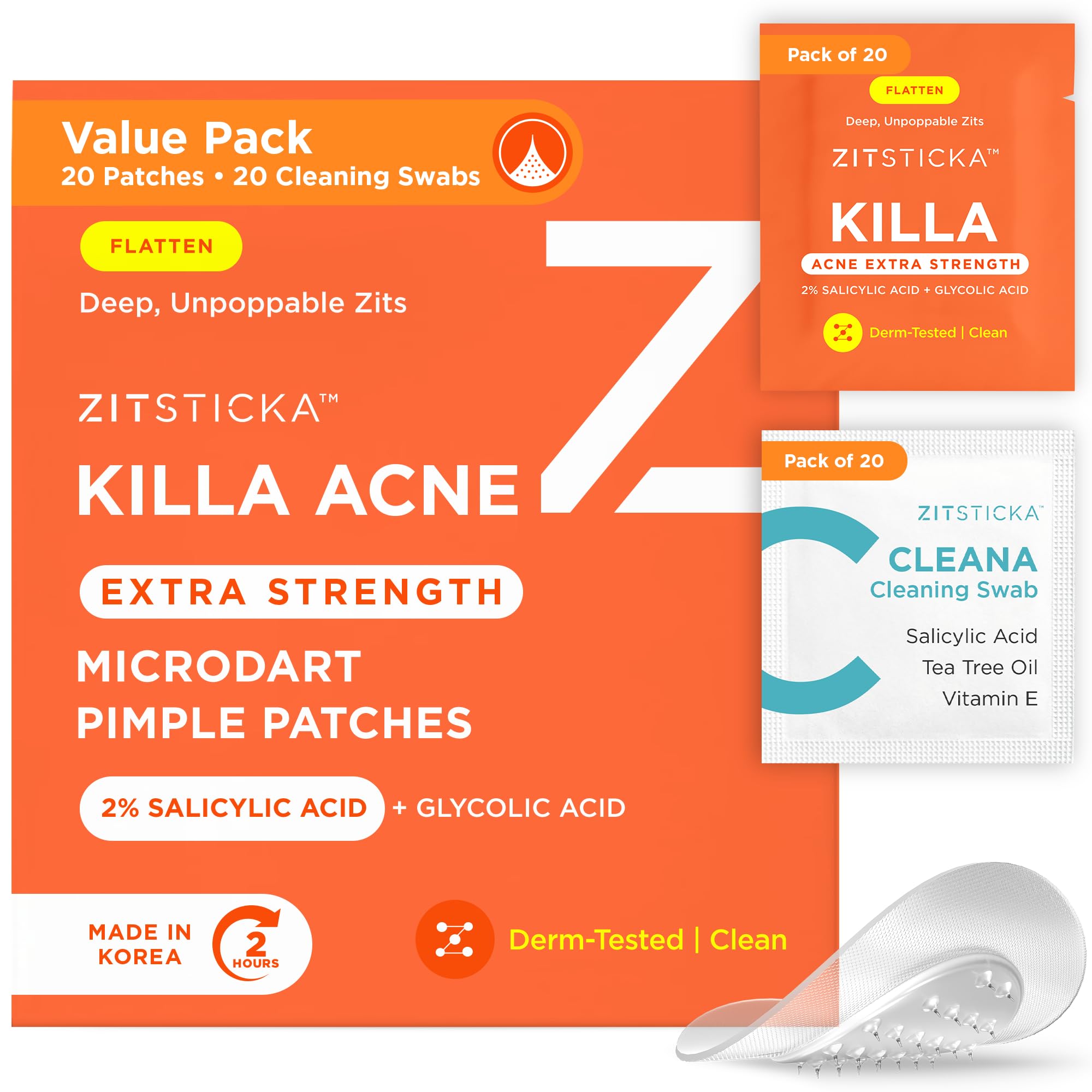 Parche ZitSticka KILLA Fuerza Extra para granos, aplicación rápida y discreta.