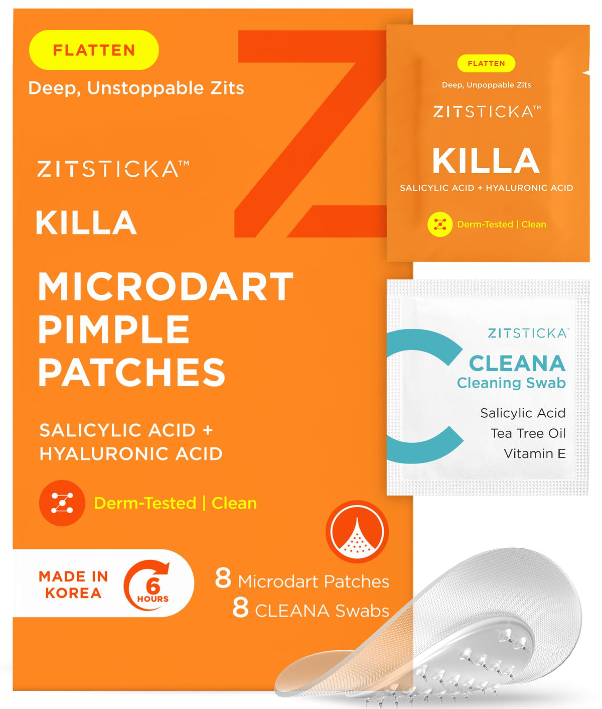Parche ZitSticka KILLA para acné incipiente, acción temprana en la piel.