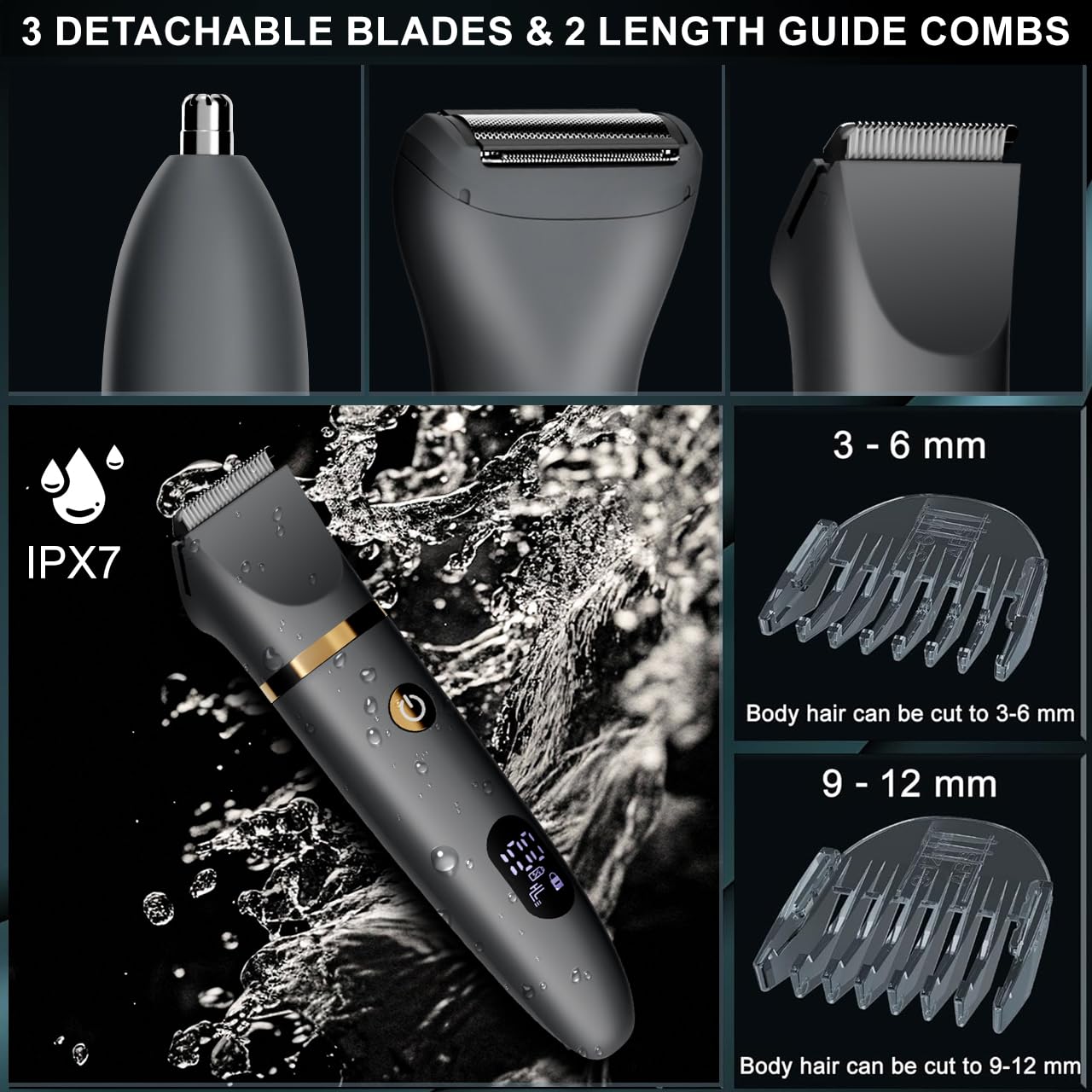 Zivelier IPX7 en uso en la ducha para un afeitado cómodo