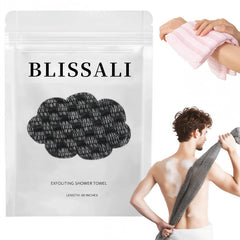 ZIVWAGX Blissal: toalla exfoliante 2 en 1, vista frontal para limpieza completa