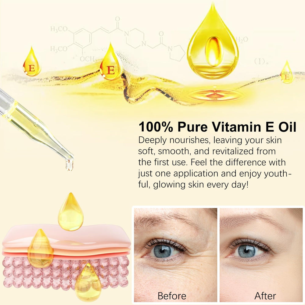ZIXAOK Aceite Vitamina E 75,000 UI, rutina nocturna de cuidado de piel.