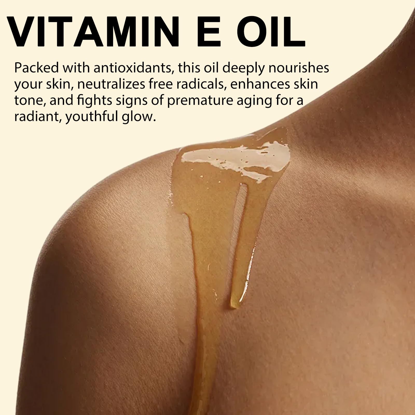 ZIXAOK Aceite Vitamina E 75,000 UI, aplicación facial para textura más uniforme.