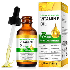 ZIXAOK Aceite de Vitamina E 75,000 UI, bote: hidratación profunda para la piel.