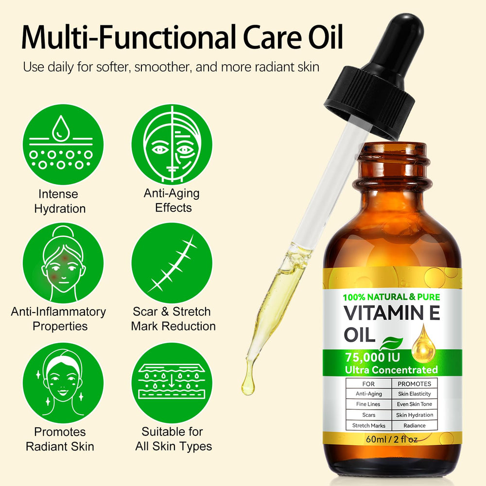 ZIXAOK Aceite Vitamina E 75,000 UI, mascarilla capilar para cabello nutrido.