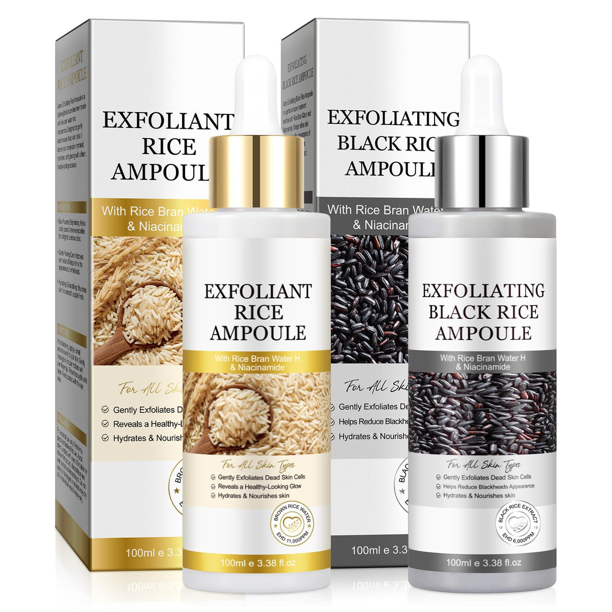 ZIXAOK Peel Shot Glow arroz blanco ampolla exfoliante para luminosidad suave