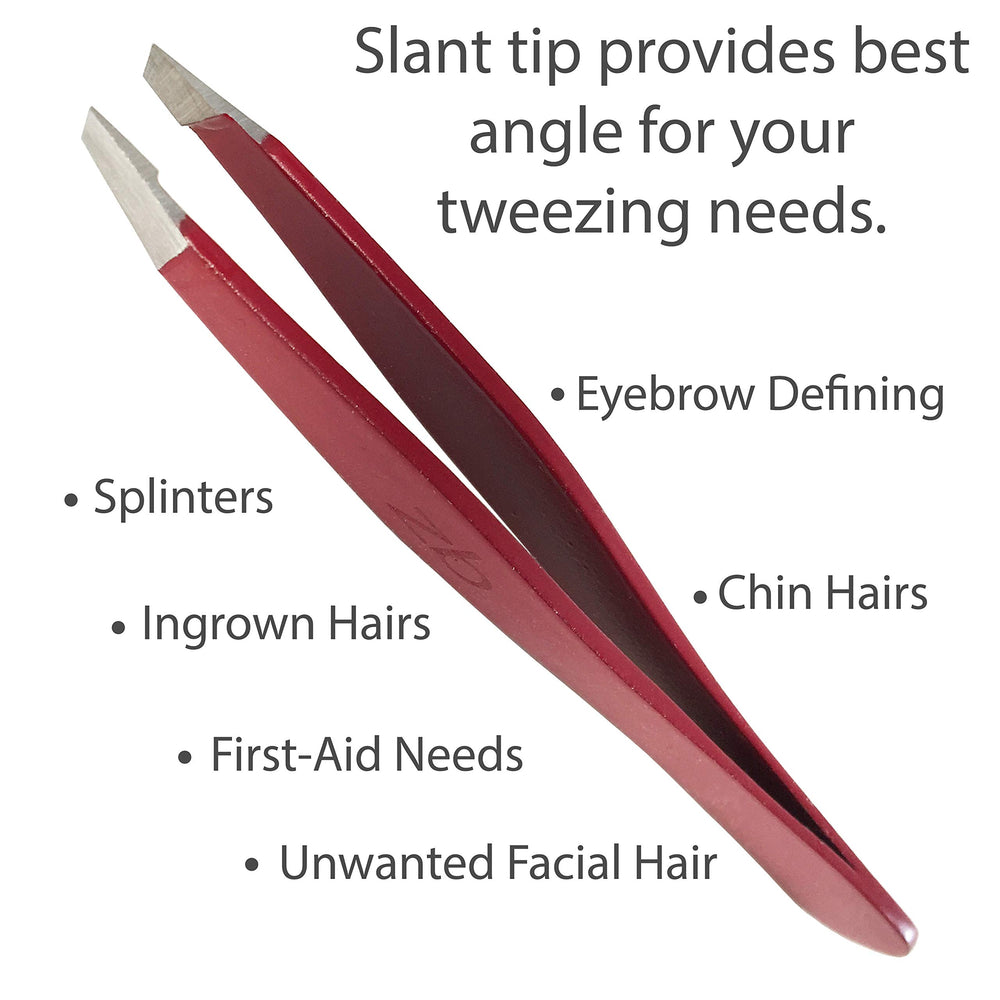 Pinzas para cejas Zizzili Basics con puntas inclinadas, definición precisa y suave.
