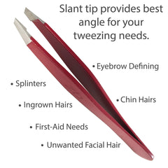 Pinzas para cejas Zizzili Basics con puntas inclinadas, definición precisa y suave.