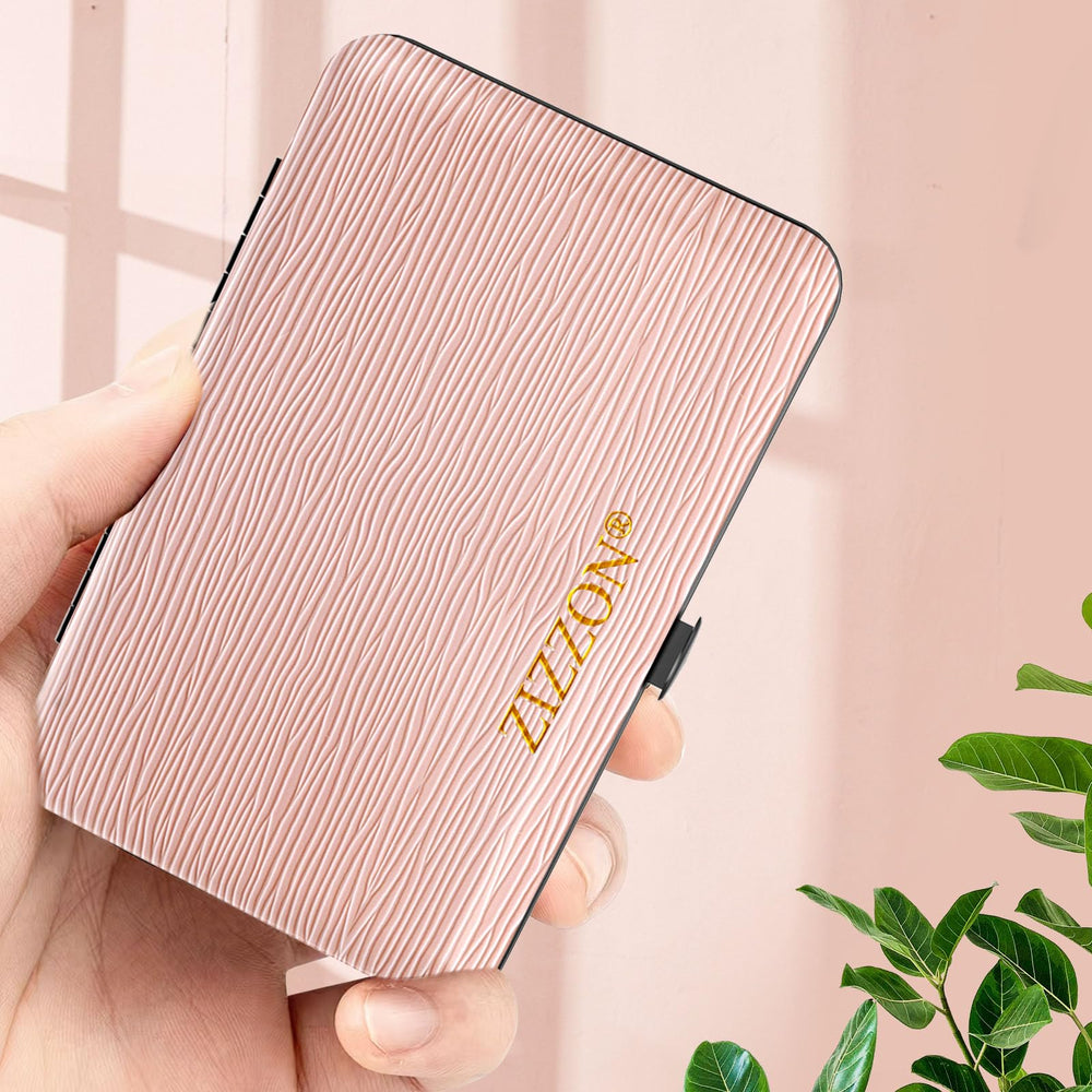 Detalle compacto ZIZZON rosa, ideal para cuidado diario de uñas
