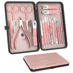 ZIZZON 18 en 1 con estuche rosa para viajar y organizar herramientas.