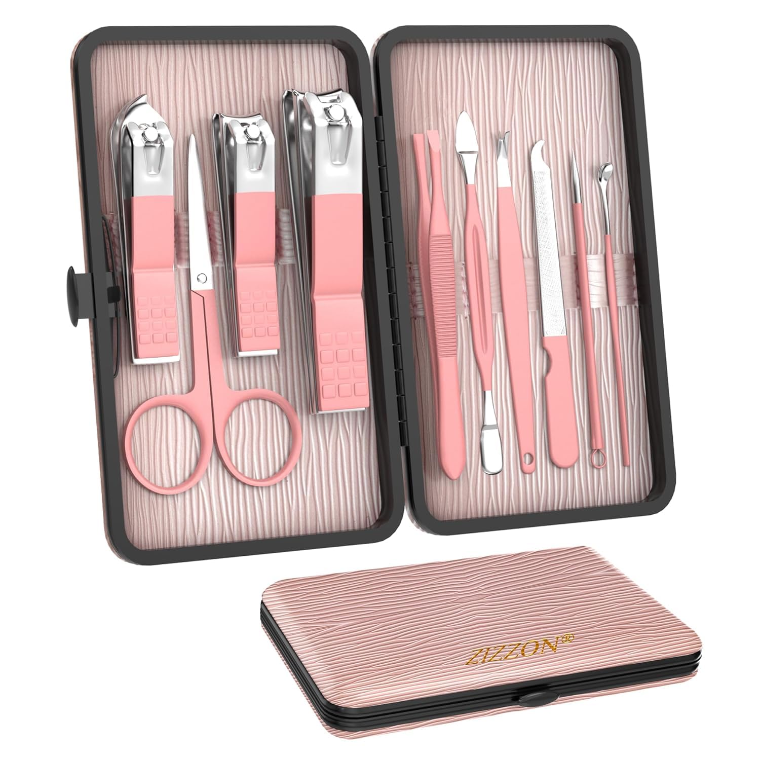 Conjunto ZIZZON 10 en 1 en rosa para viajes y arreglos rápidos
