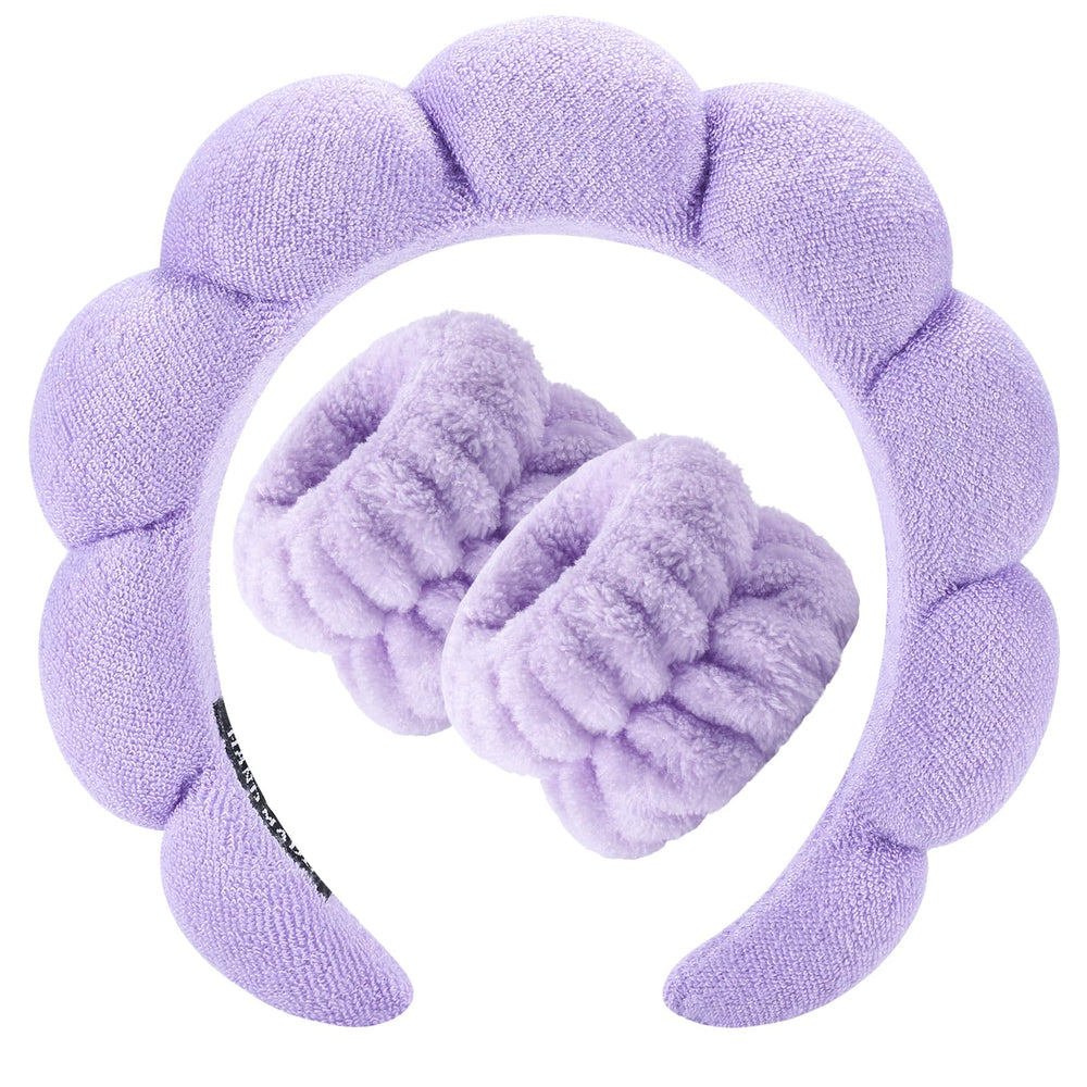 Banda Zkptops para lavado facial en púrpura, absorbe agua para la limpieza diaria.