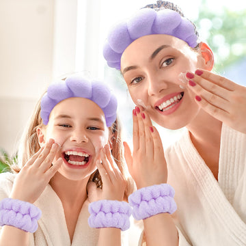 Banda spa Zkptops en color púrpura, añade toque elegante a la limpieza.