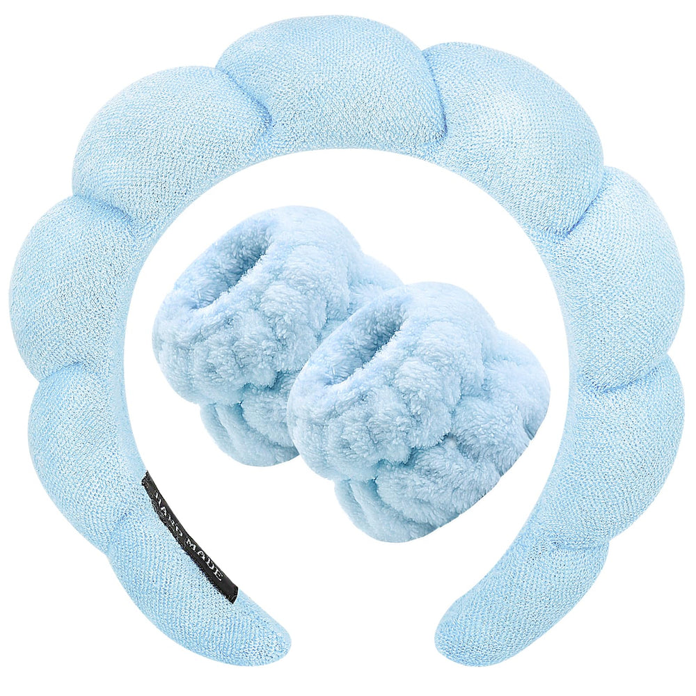 Zkptops diadema spa lavado facial, diseñada para absorber agua y mantener el cabello recogido.