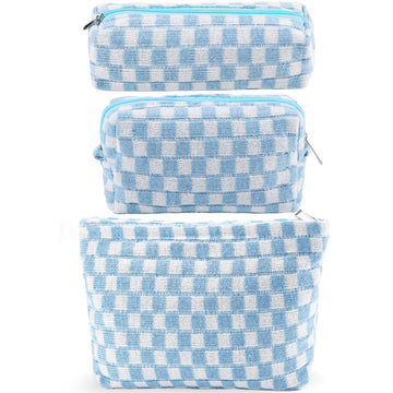 ZLFSRQ set de tres neceseres a cuadros, ideal para viaje y organización diaria.