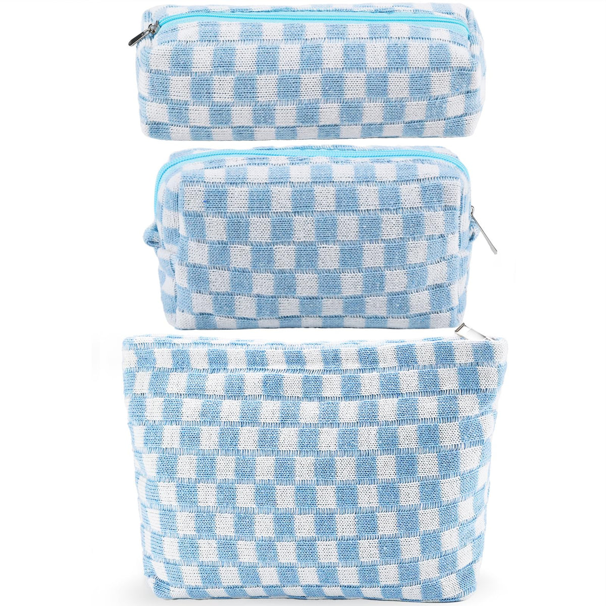 ZLFSRQ set de tres neceseres a cuadros, ideal para viaje y organización diaria.