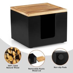 Almacenamiento con tapa de madera ZMZKKLL para maquillaje y útiles.