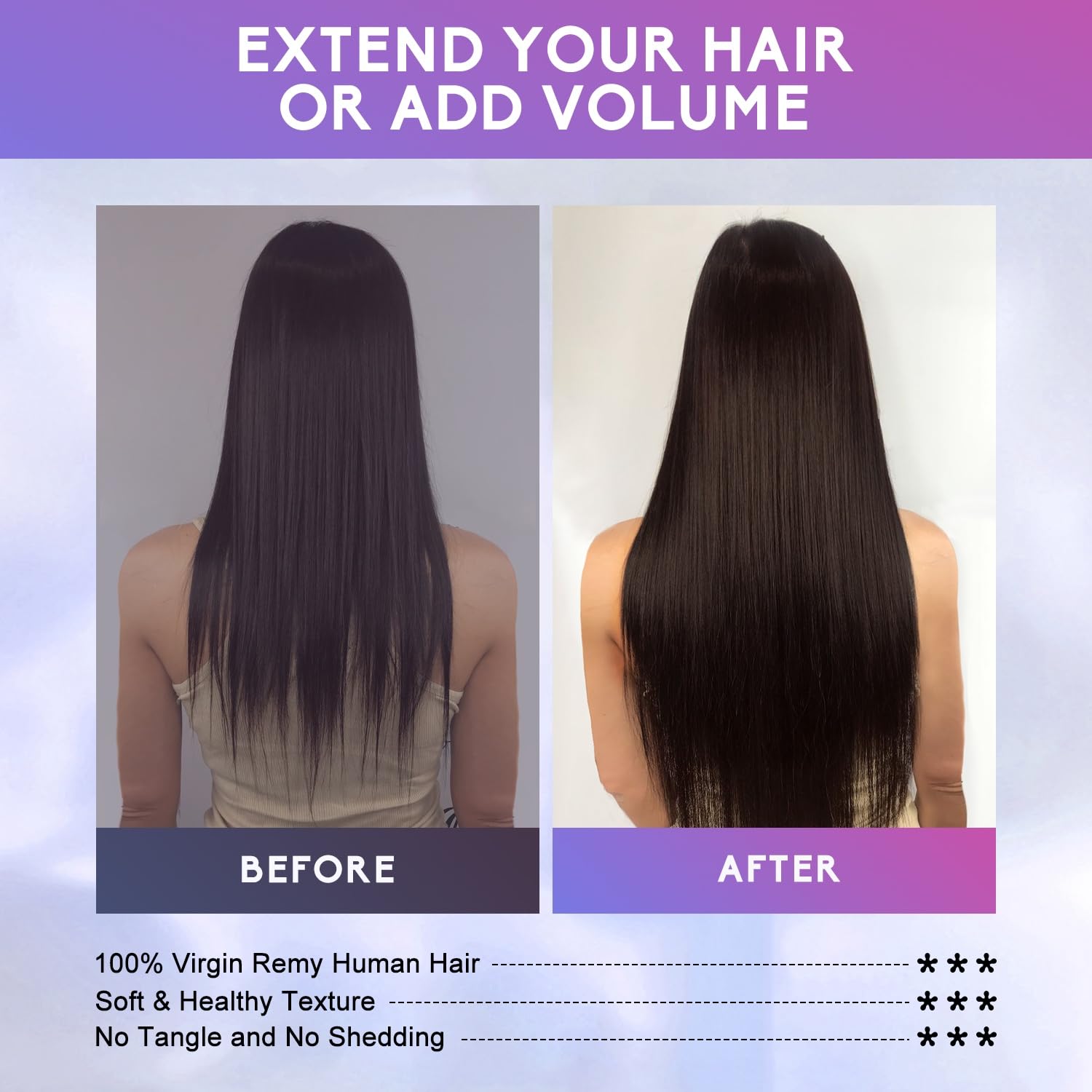 Extensiones ZNXDJXE con clips seguros que no tiran del cabello