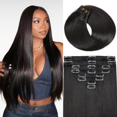znxdjxe extensiones con clip en cabello humano de 18 pulgadas para volumen natural