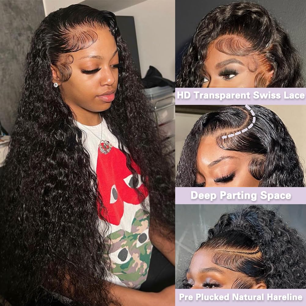 Cabello humano brasileño con onda profunda y encaje 13x4 para fusión suave