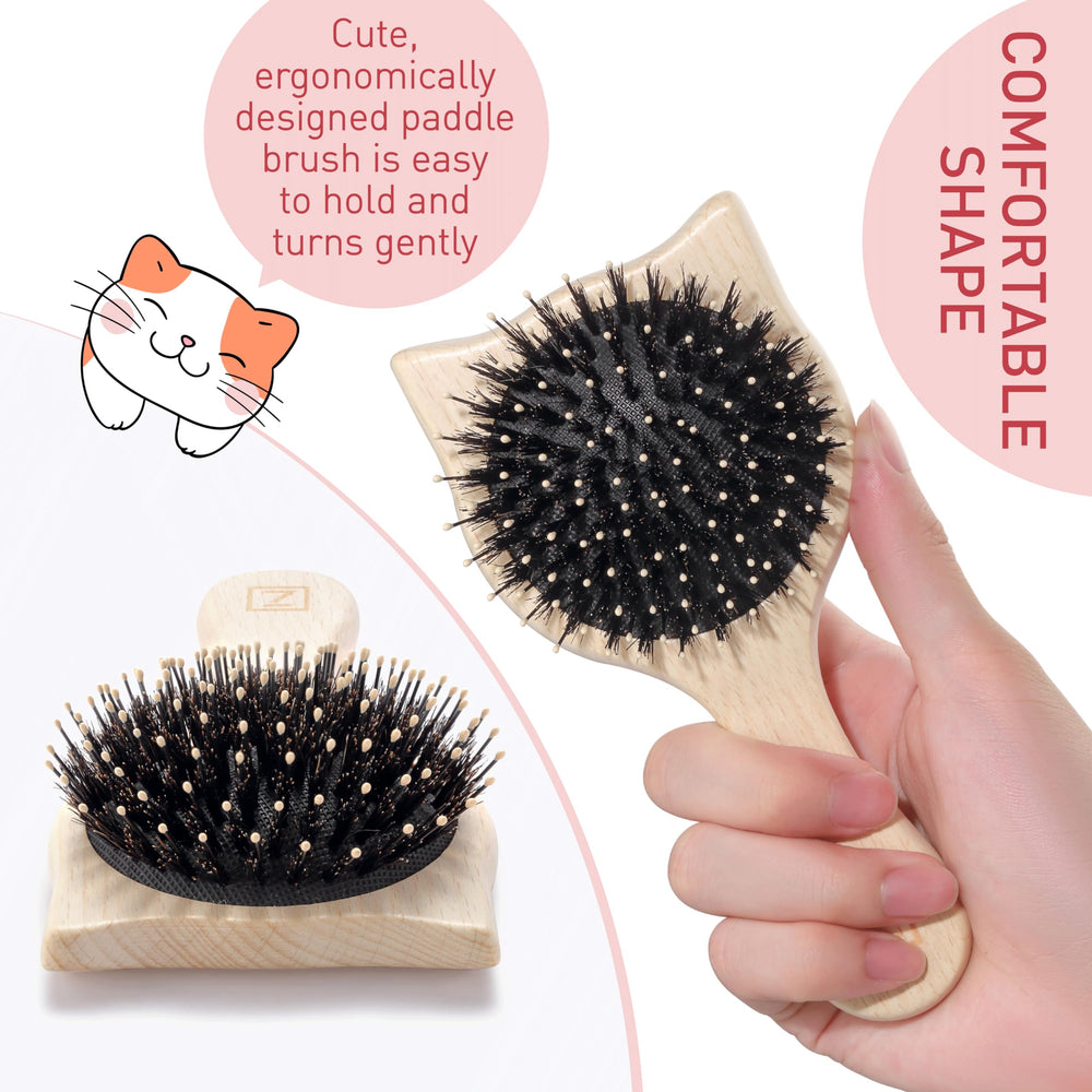 Zollo jabali negro cepillo mojado desenreda sin tirar del cabello.