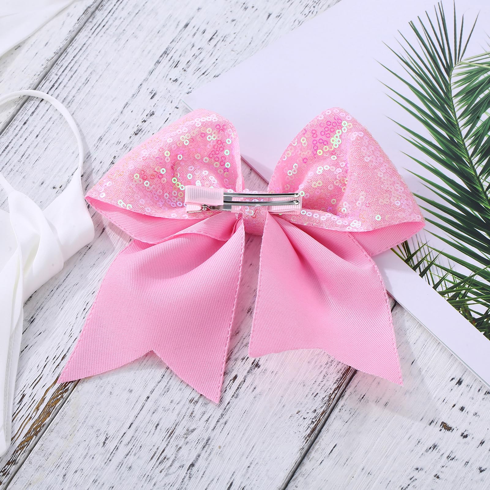 Accesorio de cabello Zolyco en rosa, lazo brillante de 7 pulgadas.