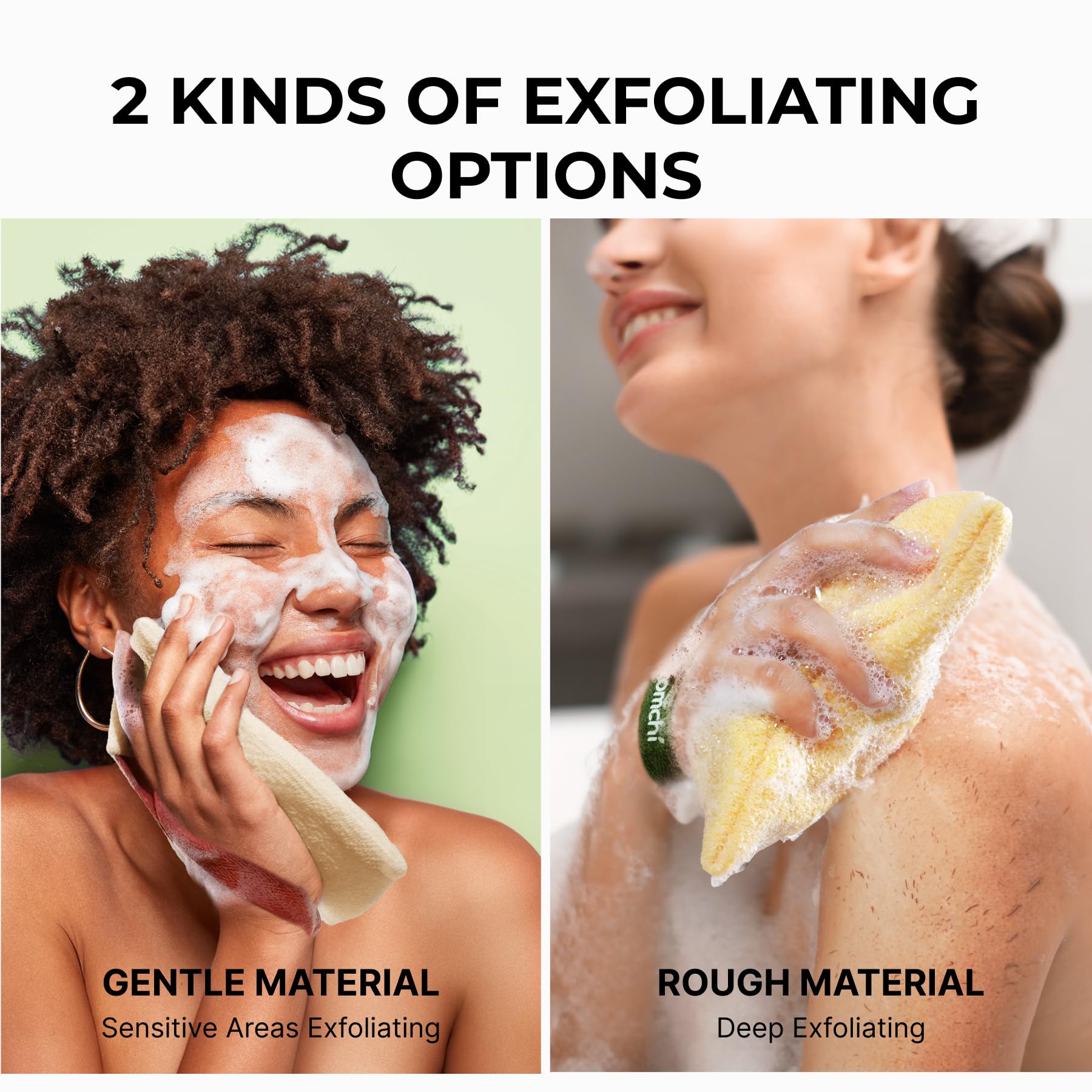 ZOMCHI bolsa exfoliante facilita espuma rápida y lavado suave.