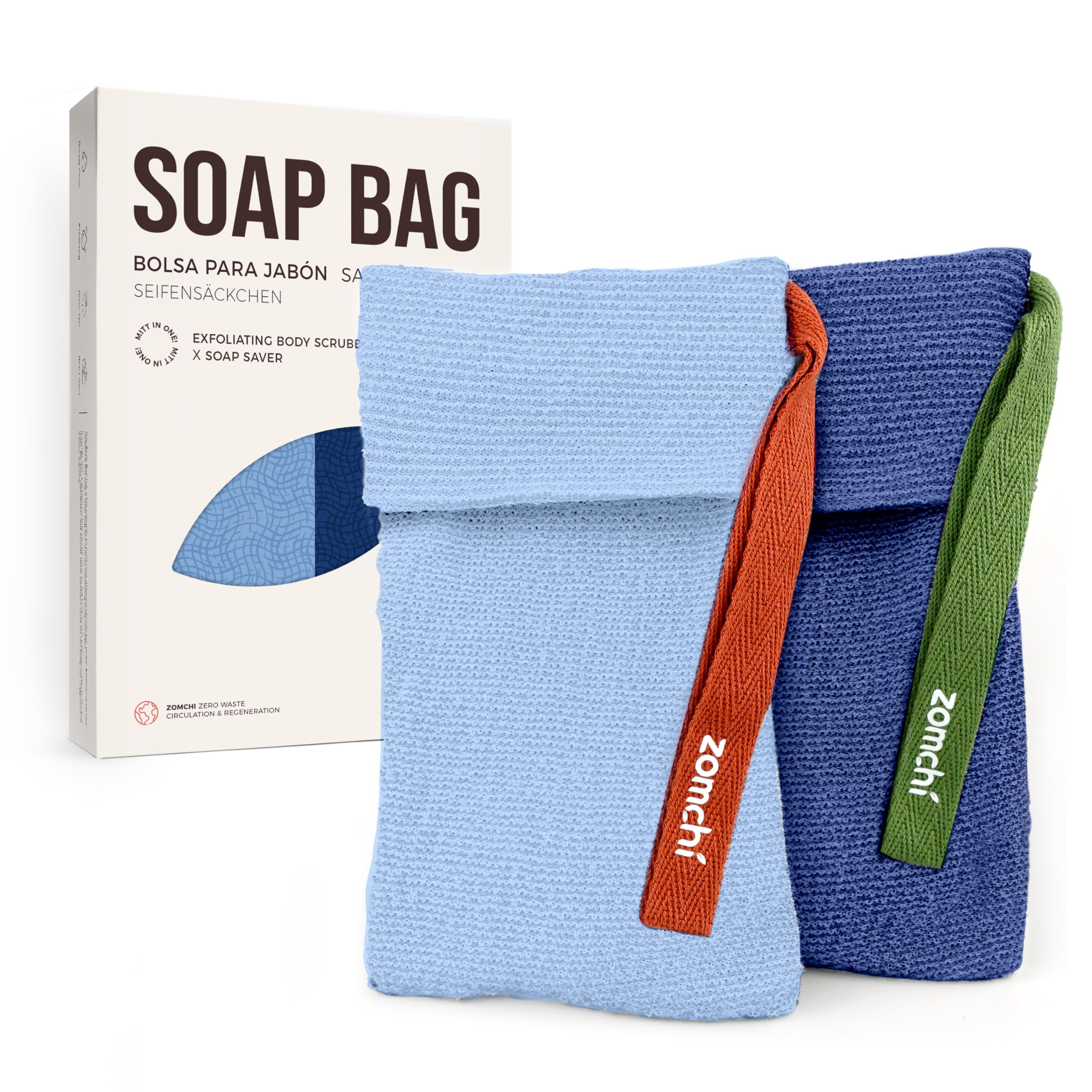 Bolsas ZOMCHI para jabón con dos texturas, exfoliación con control.
