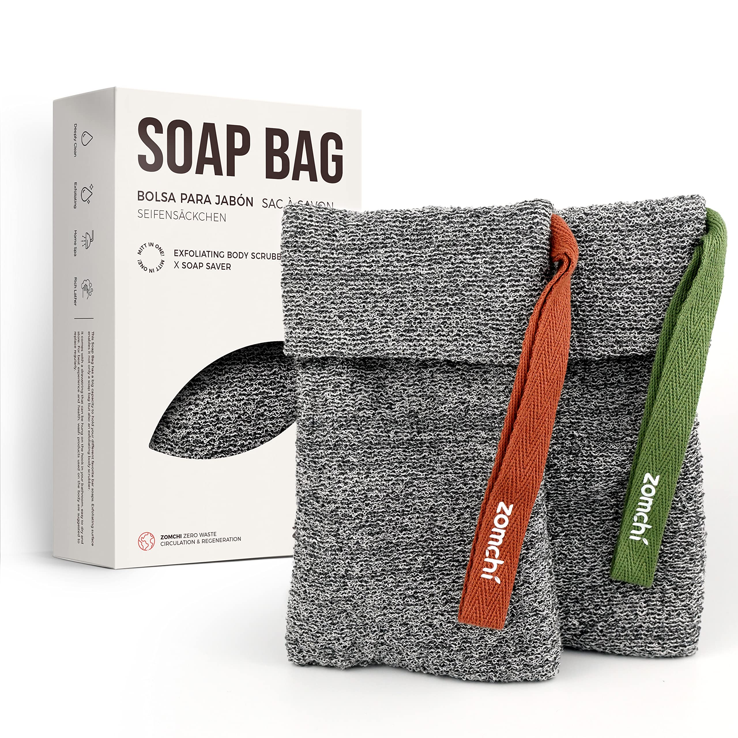 ZOMCHI bolsas exfoliantes para jabón, espuma rápida en la ducha.