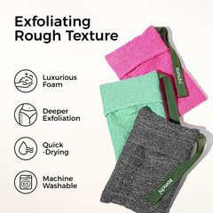 ZOMCHI esponja exfoliante para cuerpo, facilita exfoliación suave en la ducha.