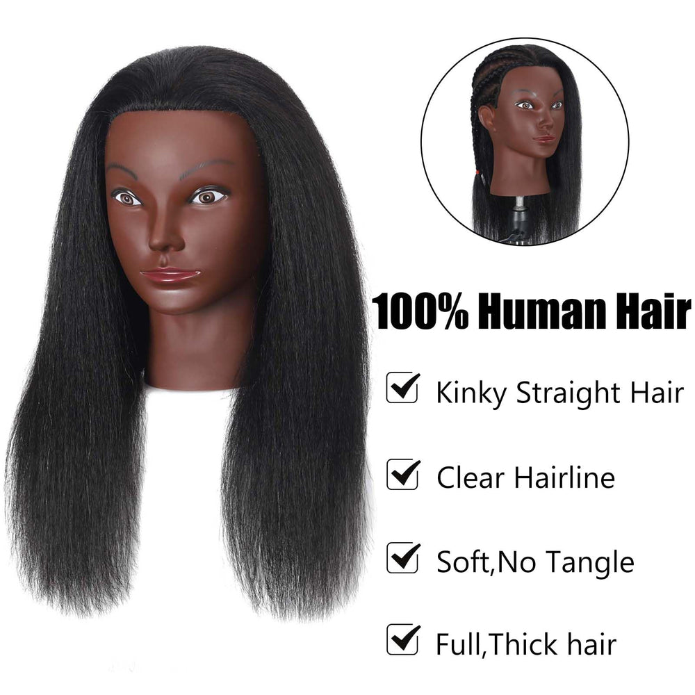 La cabeza ZOMOI permite practicar trenzas y peinados con cabello real.
