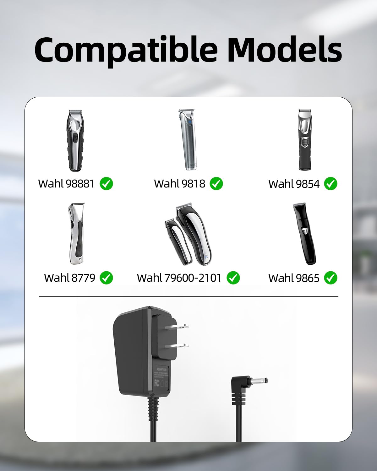 Cable de alimentación Zondol para Wahl, compatible con modelos selectos.
