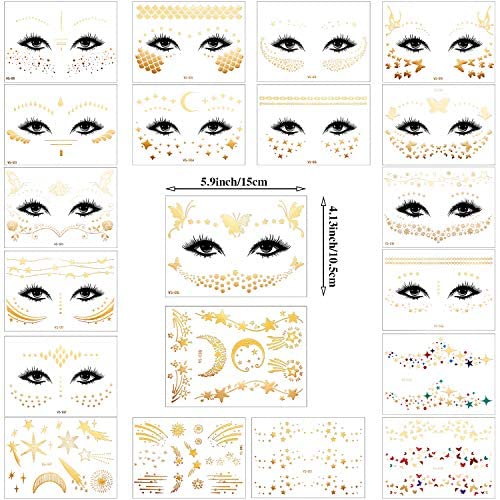Destellos dorados para el rostro de Zonon, ideales para fiestas y disfraces
