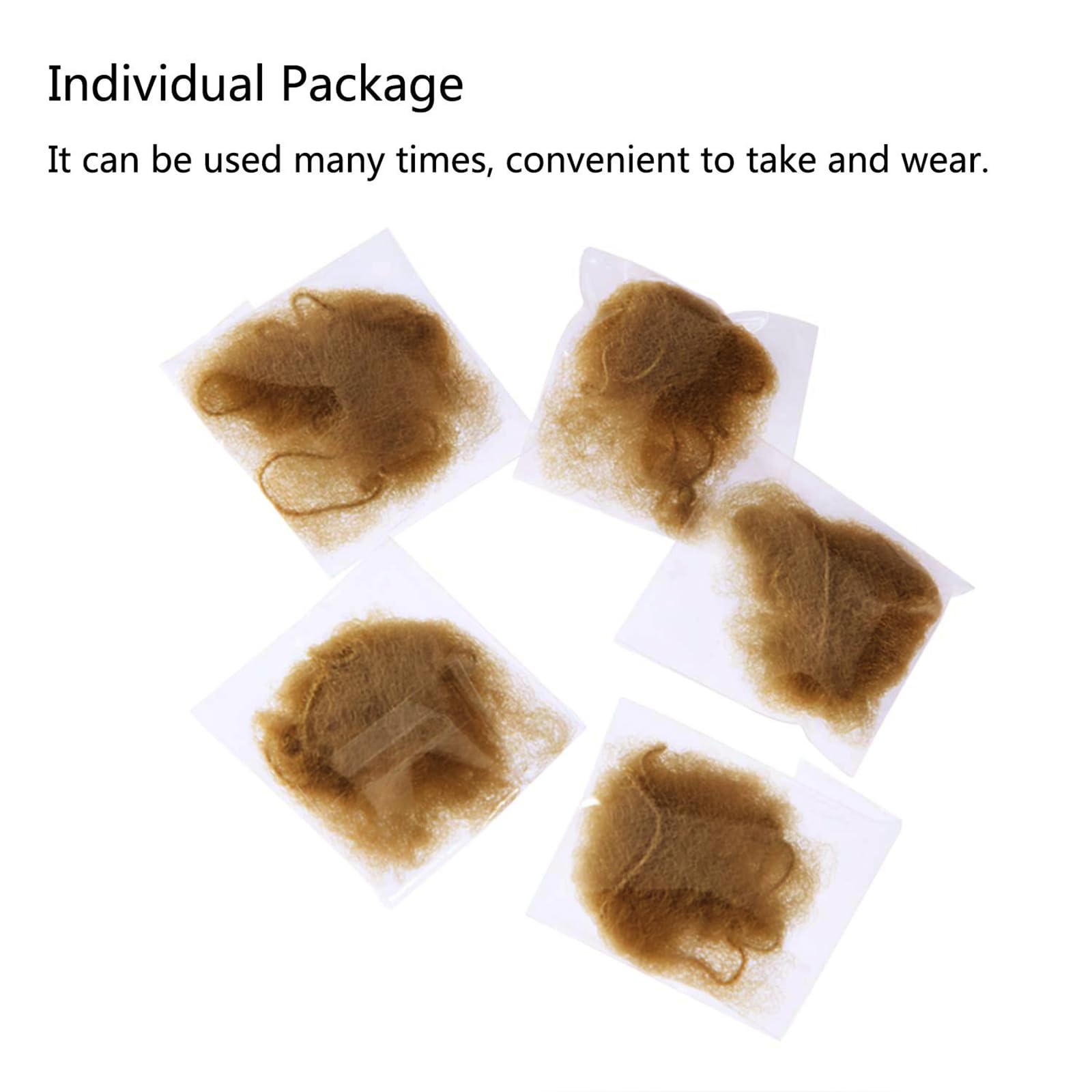Redes para cabello Zonon en empaque individual para llevar y usar.