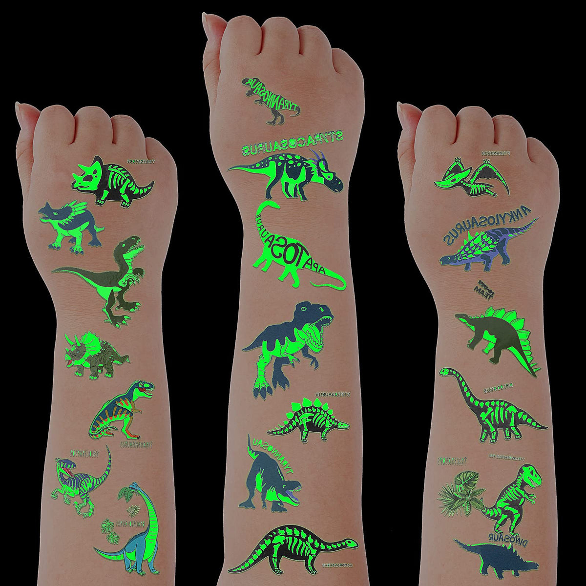 Tatuajes luminosos de Zonon en un paquete variado para fiestas y juegos