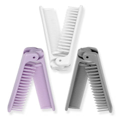 Cepillo Zoolinn plegable en gris, ideal para retoques rápidos en cualquier lugar.