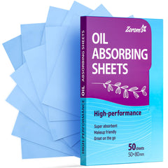 Hojas absorbentes de ZOROM'S para la cara, 50 hojas, acabado mate y natural.