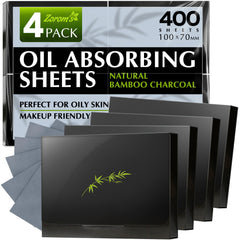 ZOROM'S hojas absorbentes para aceite de cara con bambú carbón, para un acabado mate.